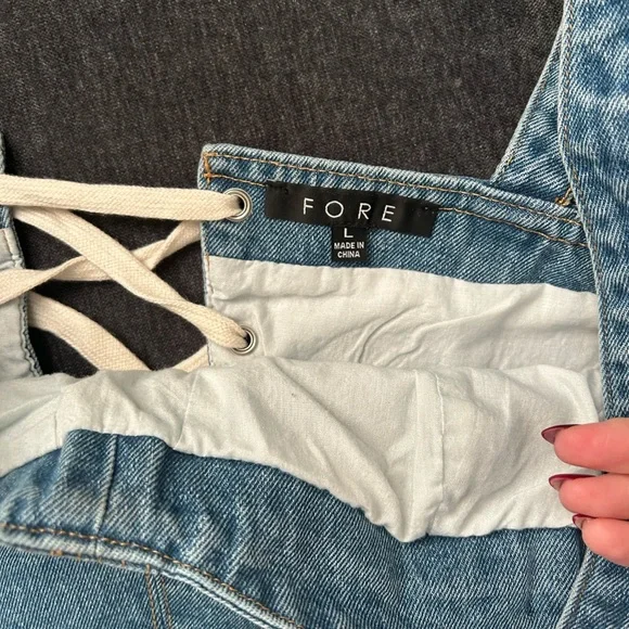 Lulu's Denim Blue Crop Top - Picture 3 of 3